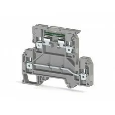 фото Klemsan AVK 4 FS; Клеммник 2-х ярусный с держ. предохр. (5х20, 5х25) на DIN-рейку, 4 мм.кв., с индикацией 110VAC (серый)