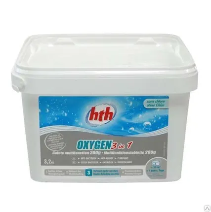 Фото №0 Hth Активный кислород (200 г) 3 в1, 3,2 кг