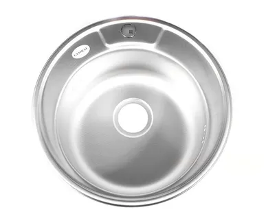 фото Мойка FABIA врезная кругл.49см,декор,гл.180мм+сифо