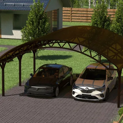 Фото №0 Арочный навес №8 из поликарбоната 6,2х6,3 м