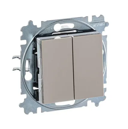 Фото №3 Выключатель 2-кл. СП Levit IP20 кофе макиато/бел. ABB 2CHH590545A6018