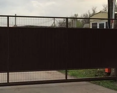 фото Откатные ворота металлические ВОМ