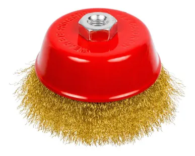 фото Щетка-крацовка чашечная 125мм*М14, латунированная проволока, для УШМ 45-1-007