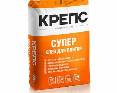 фото Клей КРЕПС Супер, для плитки,C2 T / 25кг/56 шт