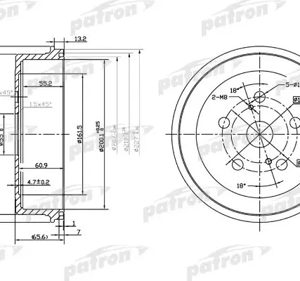 Фото №0 PDR1182 Барабан тормозной