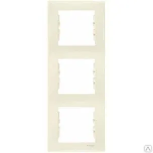 Фото №0 GLOSSA Рамка 3-х вертикальная Беж