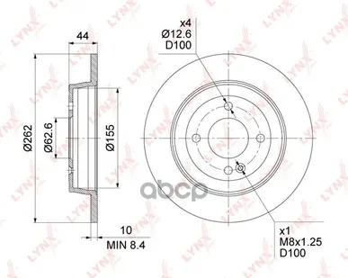 фото Диск Тормозной | Зад | LYNXauto арт. BN1531
