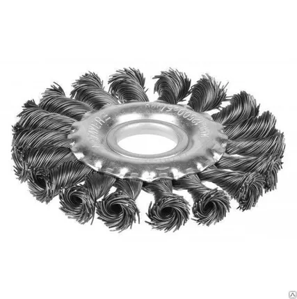 Фото №0 Щетка STAYER дисковая 150мм/22мм крученая для УШМ проволка 0,5мм