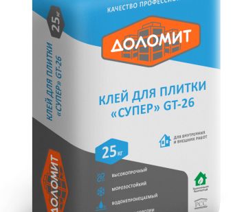 фото Клей Супер для керамической плитки, керамогранита и камня Доломит, 25 кг