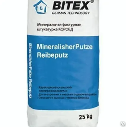 Фото №0 Минеральная штукатурка Bitex MiheralischerPutz Kratputz Барашек, 25 кг