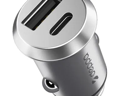 фото Автомобильное зарядное устройство Deppa 30W USB-A/USB-C 11212 Silver