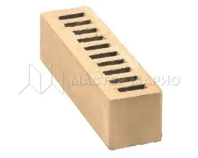 фото Кирпич лицевой керамический «Слоновая кость» пустотелый Евро одинарный