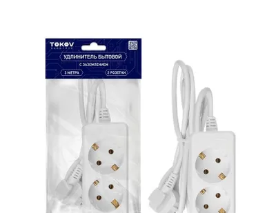фото Удлинитель 2х3м с заземл. 16А 3х1 TOKOV ELECTRIC TKE-C01-BU2-3-1-Z