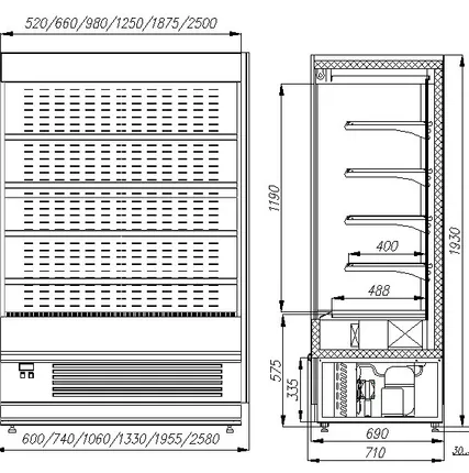 Фото №1 Пристенная витрина FC 20-07 VV 1,3-1 (распашные двери)