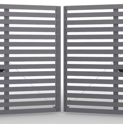 Фото №0 Распашные ворота AL-профиль горизонтальные антрацит 3000х2000 мм