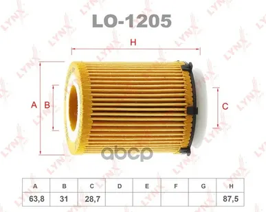 фото Фильтр Масляный (Картридж) LYNXauto арт. LO1205