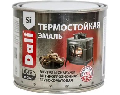 фото Эмаль термостойкая черная 0,4л DALI