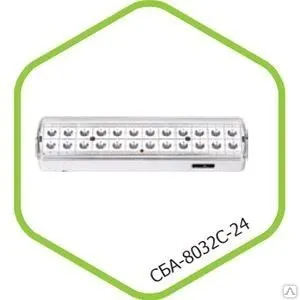 фото Светильник светодиодный аварийный СБА 8032С 24LED наклейкой "ВЫХОД" ASD