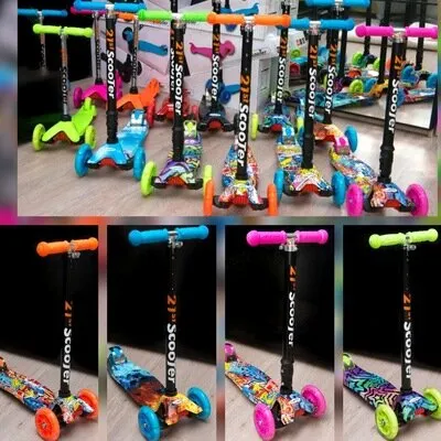 Фото №0 Самокат 21ST свет. колеса мал.разноцв.