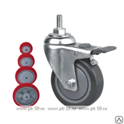 Фото №0 Колесо поворотное с болтом Lema EI3-PU-125-100-B7