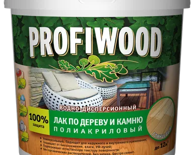 фото Лак PROFIWOOD по дереву и камню, 0.9 кг