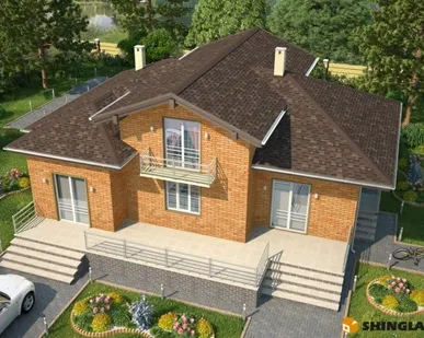 фото Черепица ШИНГЛАС КАДРИЛЬ аккорд (коричневый)