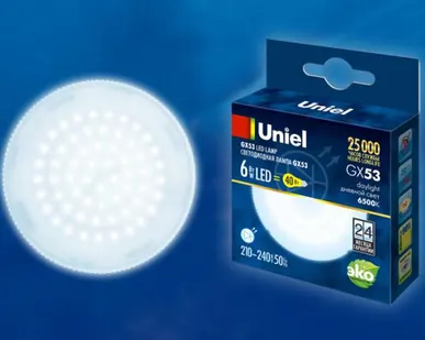 фото Лампа светодиодная LED-GX53-6W/6500K/GX53/FR PLZ01WH картон