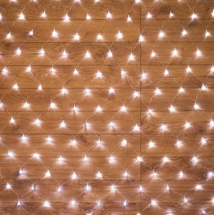 Фото №0 Гирлянда "Сеть" с контроллером 1.5х1.5м 150LED бел. прозр. провод 12Вт 230В IP20 NEON-NIGHT 215-125