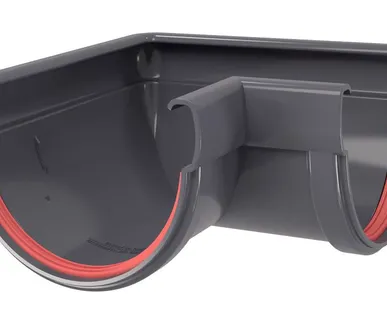 фото Угол желоба 90 град. 135 ПВХ Grand Line графит (RAL 7024)