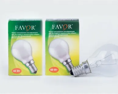 фото Лампа накаливания 'шар' матовая 60Вт Е14 Favor
