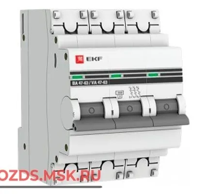 Фото №0 ЭКФ PROxima mcb4763-3-16d-pro Выкл.автомат. ВА 47-63 3P  16А (D) 4,5кА