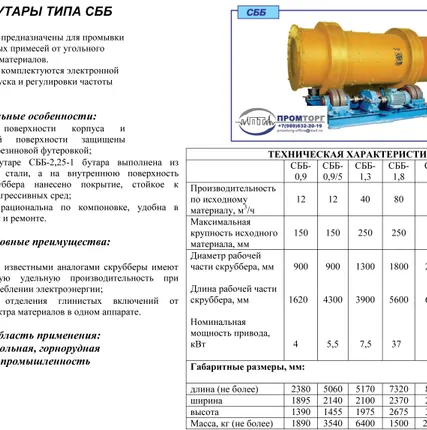 Фото №1 Скруббер-бутары типа СББ