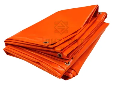 фото Укрывной тент полог из ткани ПВХ Китай 630 г/м2 оранжевый