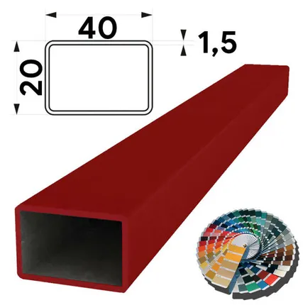 Фото №0 Труба профильная 40х20мм стенка 1,5мм длина 6 метров порошковая покраска по каталогу RAL