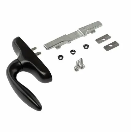 Фото №0 Ручка оконная без блокиратора, Европаз, 2 пакета, черн. RAL9005