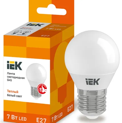 Фото №0 IEK Лампа светодиод. 7/3000/Е27/G45 шар IEK