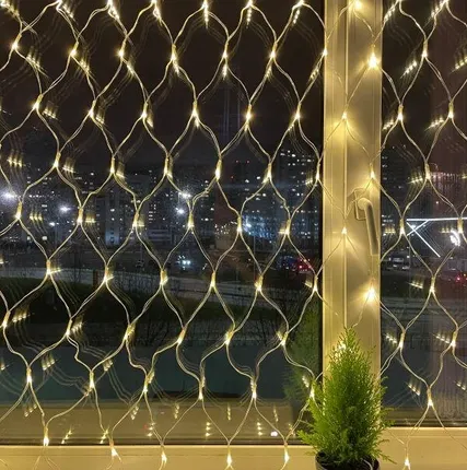 Фото №0 Гирлянда светодиодная "Сеть" 1.2мх1.5м 144LED 24В IP44 тепл. свет( без трансформатора  Б0041911) ЭРА Б0041909
