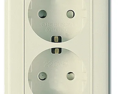 фото Розетка 2-я з\к вертикальная, беж 1122 WSN