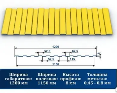 фото Профнастил С-8 1018 желтый