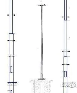 фото Опора граненая коническая ОГКС-0,4-9,0-2,0 складывающаяся