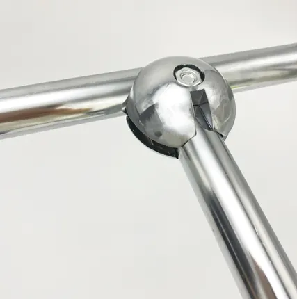 Фото №0 Зажим для 2-х перпендикулярных труб d=25мм и стекла, Т-образный, хром