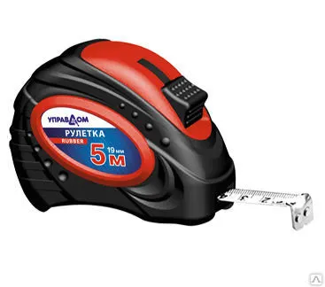 Фото №0 Рулетка "RUBBER" 5мх19мм, с магнитным крючком УПРАВДОМ 183421-05-19