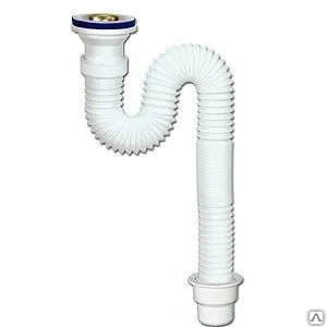 фото Сифон "Элит" гофрированный с нерж.чашкой d-70мм, 1200мм 0632 Vir Plast (120