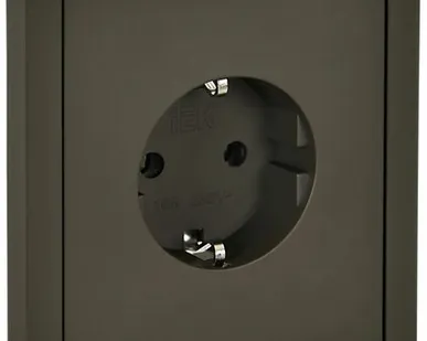 фото FORTE&PIANO Розетка 1-местная с заземлением с защитными шторками безвинтовое крепление 16А FP313 серый IEK