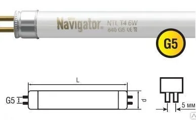 фото Люминесцентная лампа.Navigator NTL-T4-12-840-G5 12W 94 102