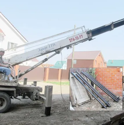 Фото №0 Монтаж винтовых свай для фундамента