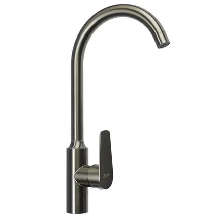 Фото №0 Смеситель для кухни ZEIN Z3826, однорычажный, высота излива 27 см, графит