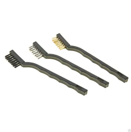 Фото №0 TUNDRA Набор щеток металлических ручные пластиковая рукоятка 3 шт, МАЛЫЕ