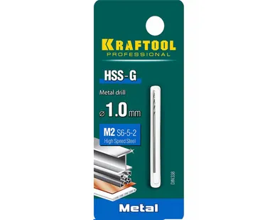 фото KRAFTOOL HSS-G 1.0 х40мм, Сверло по металлу HSS-G, сталь М2(S6-5-2)