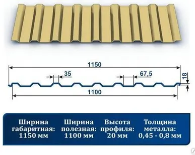 фото Профнастил С-20 с полимерным покрытием 1014 темный беж